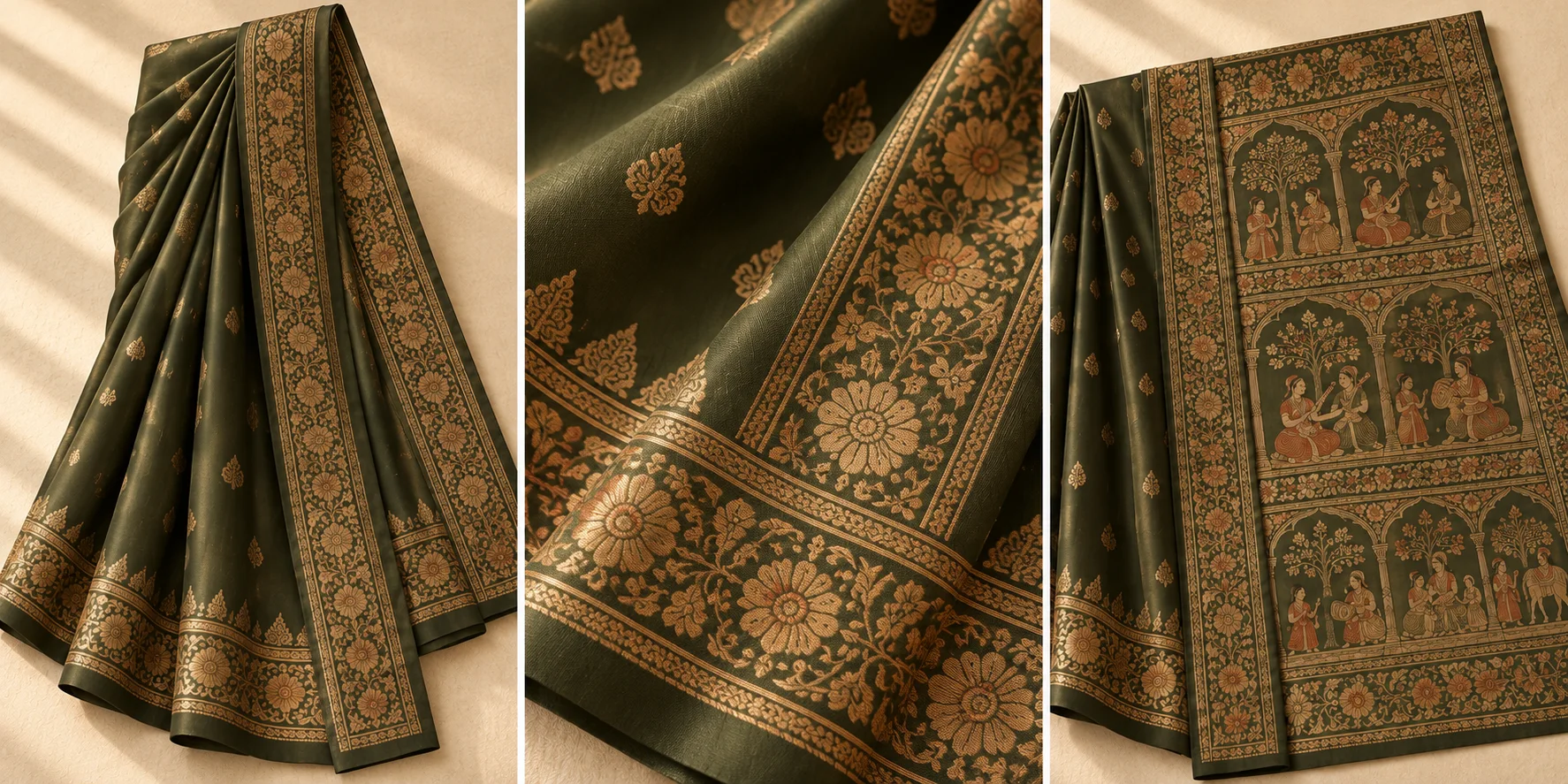 Bonolata Olive Baluchari full drape